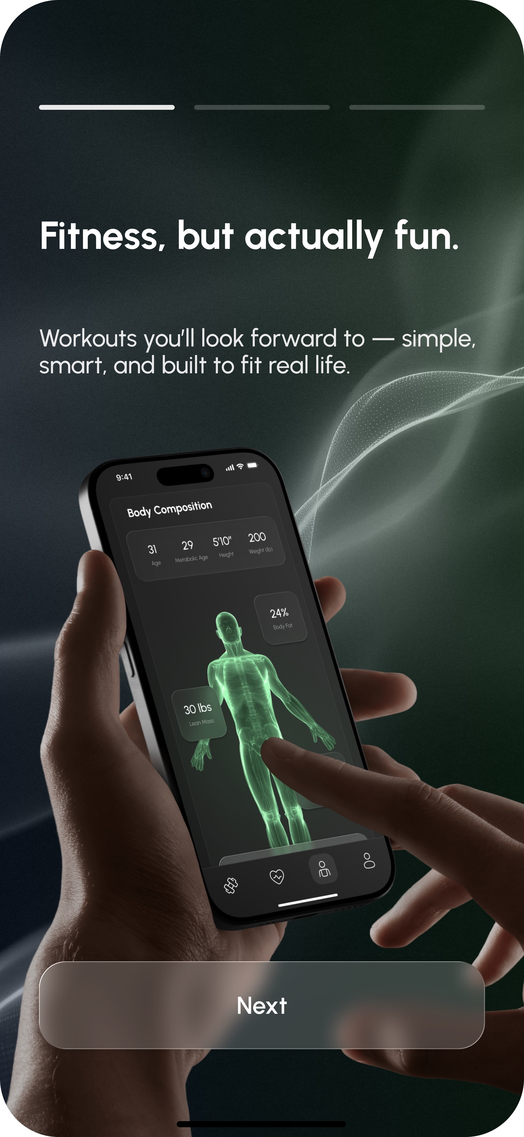 Fitness tracking with body composition